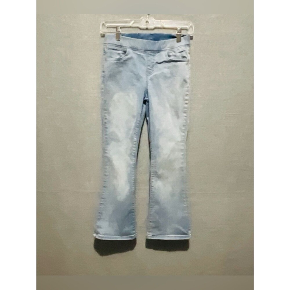 Cat & Jack Girls Size 12 Light Wash Flare Jeans Pull-On Stretch Denim School